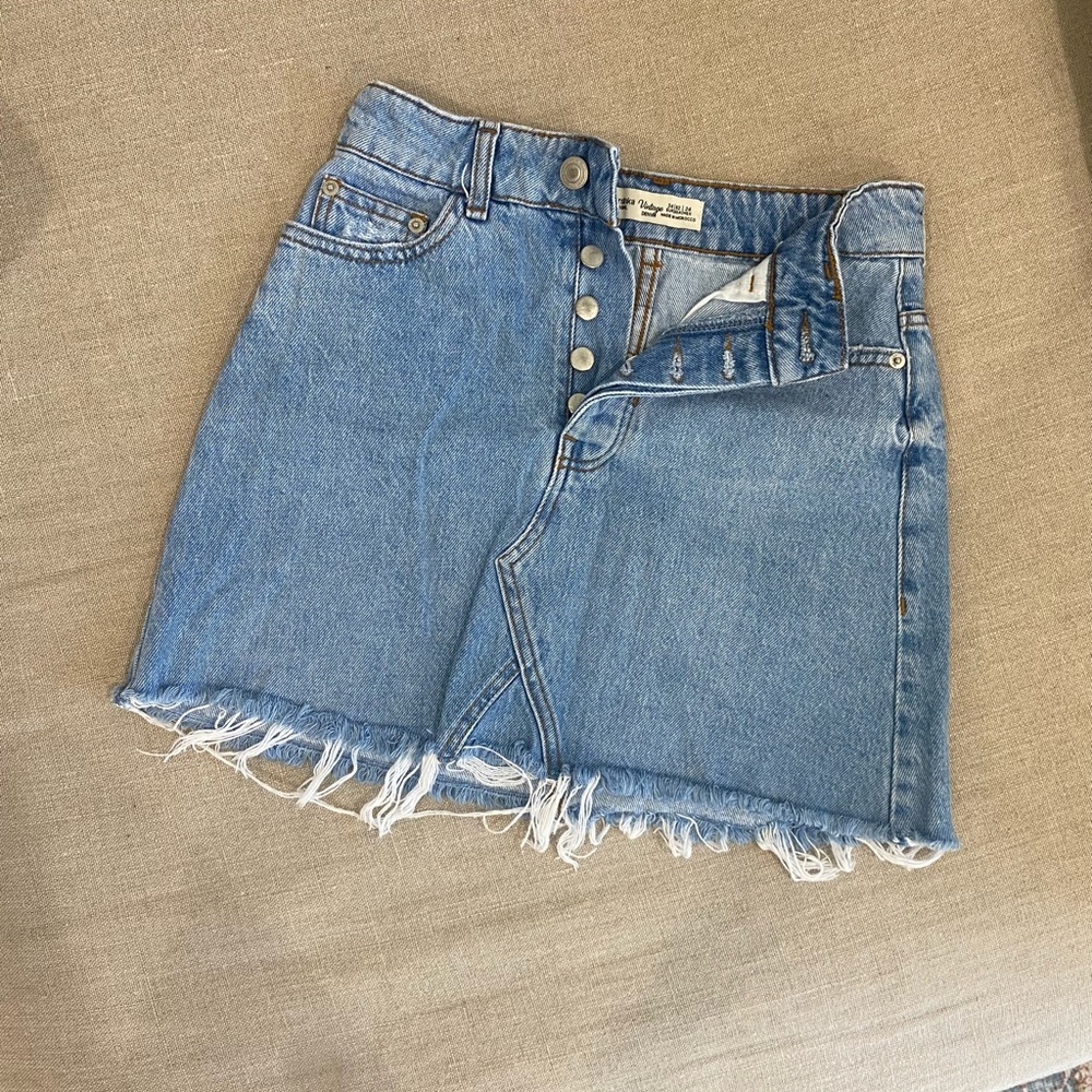 Bershka Denim mini skirt